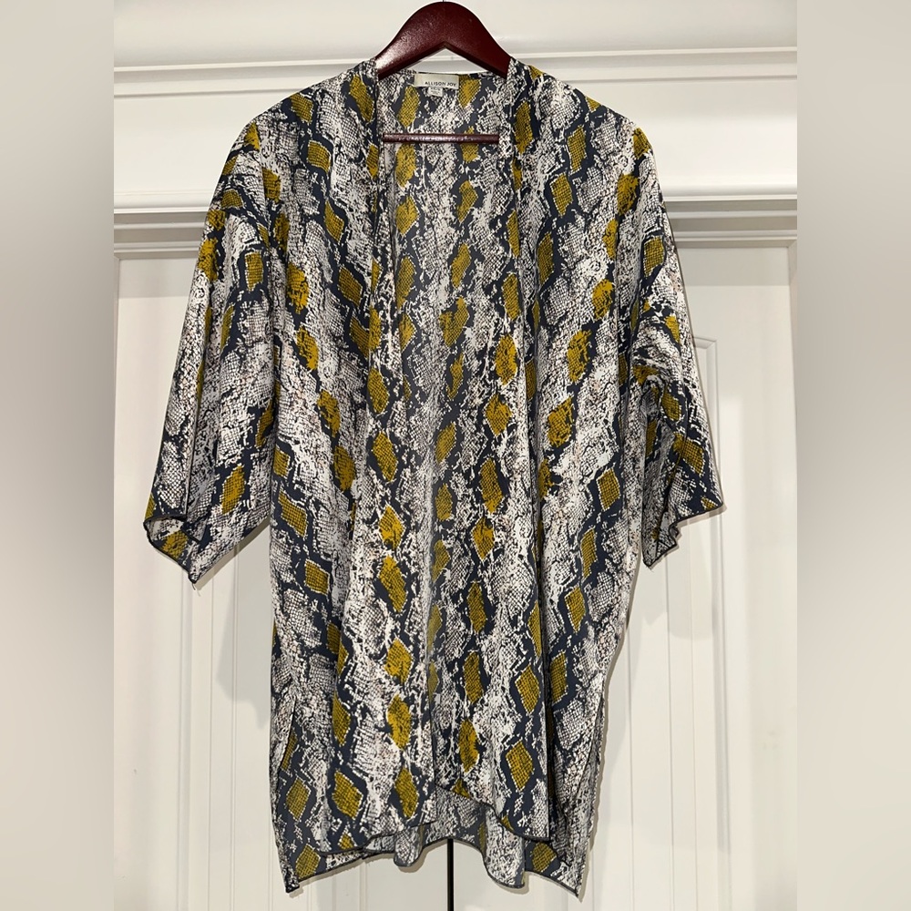 Allison Joy Snake Print Kimono | XS/S (Fits Larger) | Chartreuse Yellow Accent